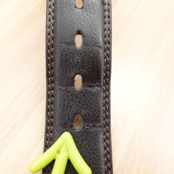 Brown Belt Mens 34 Leather Dress Formal Oxford Luxury JAPAN MARIE CLAIRE Homme - Picture 11 of 13